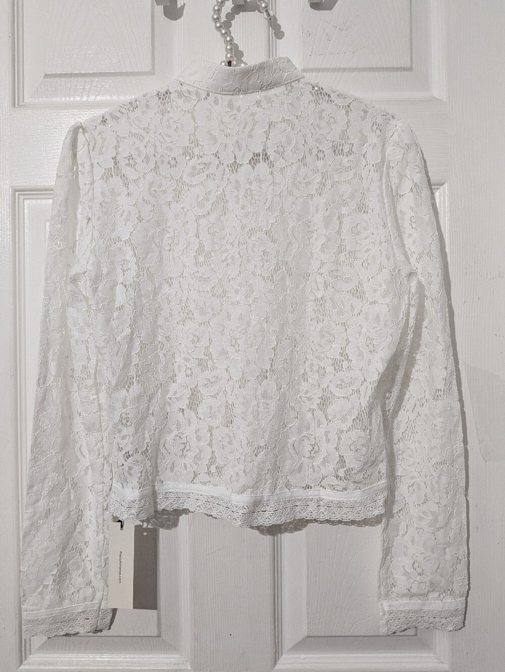 Commense Frog Closure Lace Mandarin Collar Blouse - Picture 15 of 16